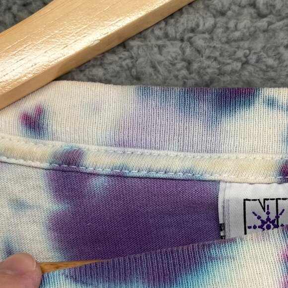 Vintage 1990s White Tara Purple Tie-Dye T-Shirt Not Fade Away Graphics sz XL - Picture 10 of 11